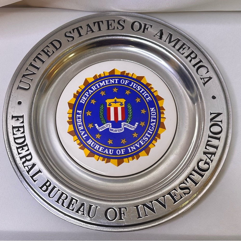FBI Decorative Plate Federal Bureau of Investigation Silver